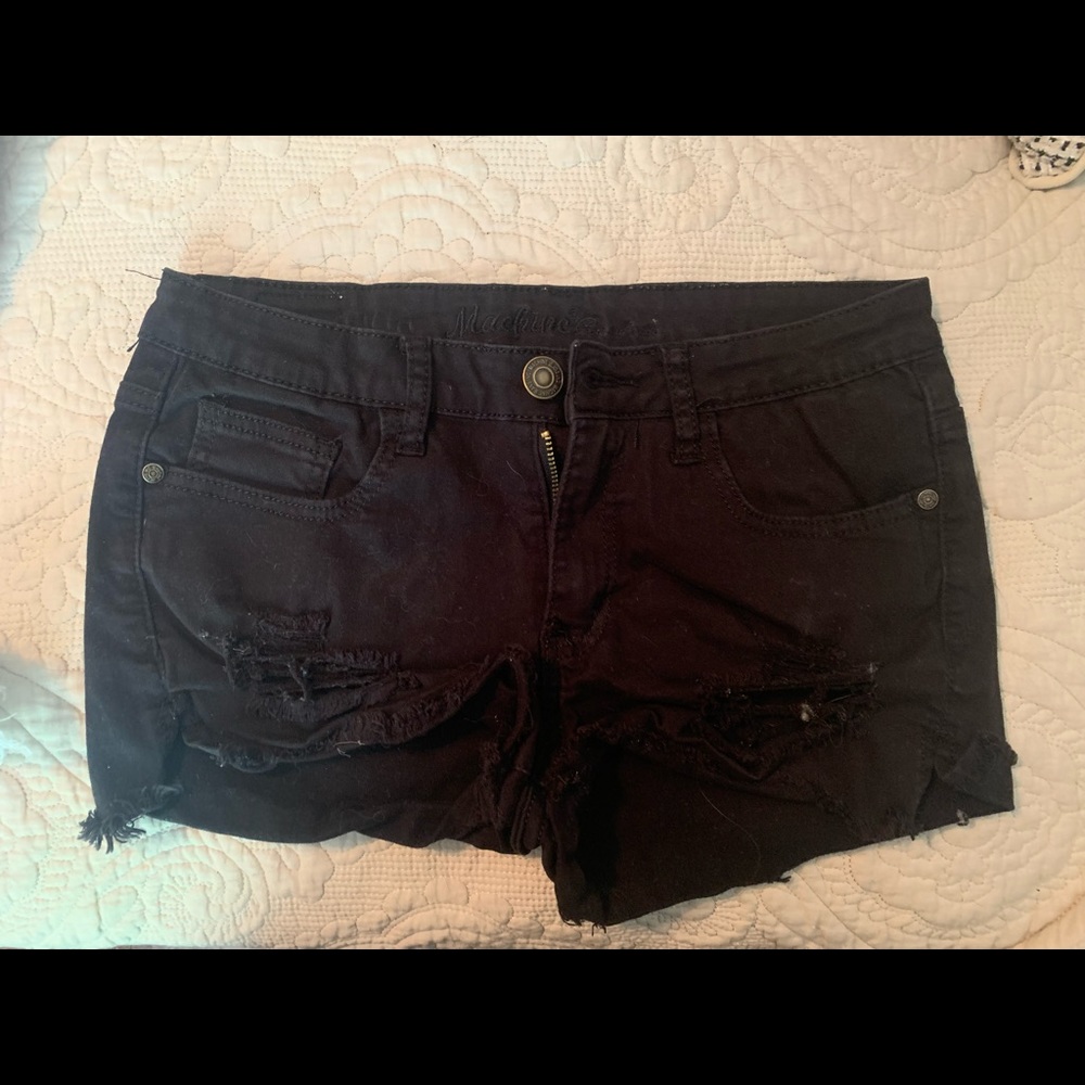 Machine Denim Shorts Black